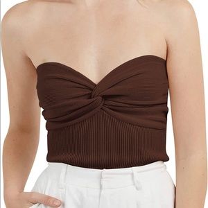 Brown Twist Knot Top